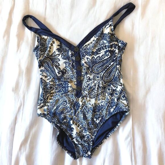 Anne Cole Collection Paisley Swimsuit One Piece Medium - Picture 1 of 6
